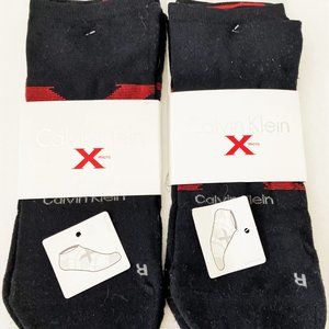 2 PAIRS Calvin Klein socks Men 7 - 12 No Show black Red DISCOUNT SHIPPING!!